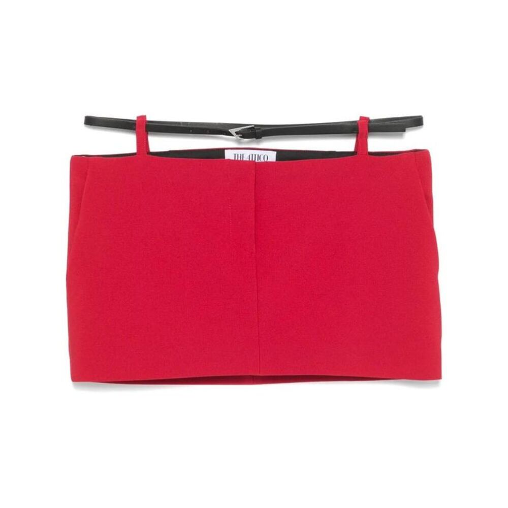 THE ATTICO High Waisted Belted Mini Skirt Women BLACK Skirts